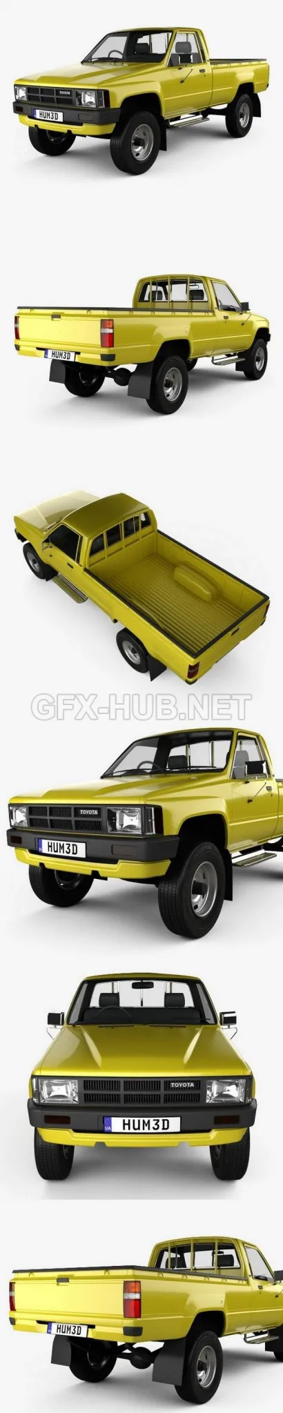 CAR – Toyota Hilux DX Long Body 1983  3D Model