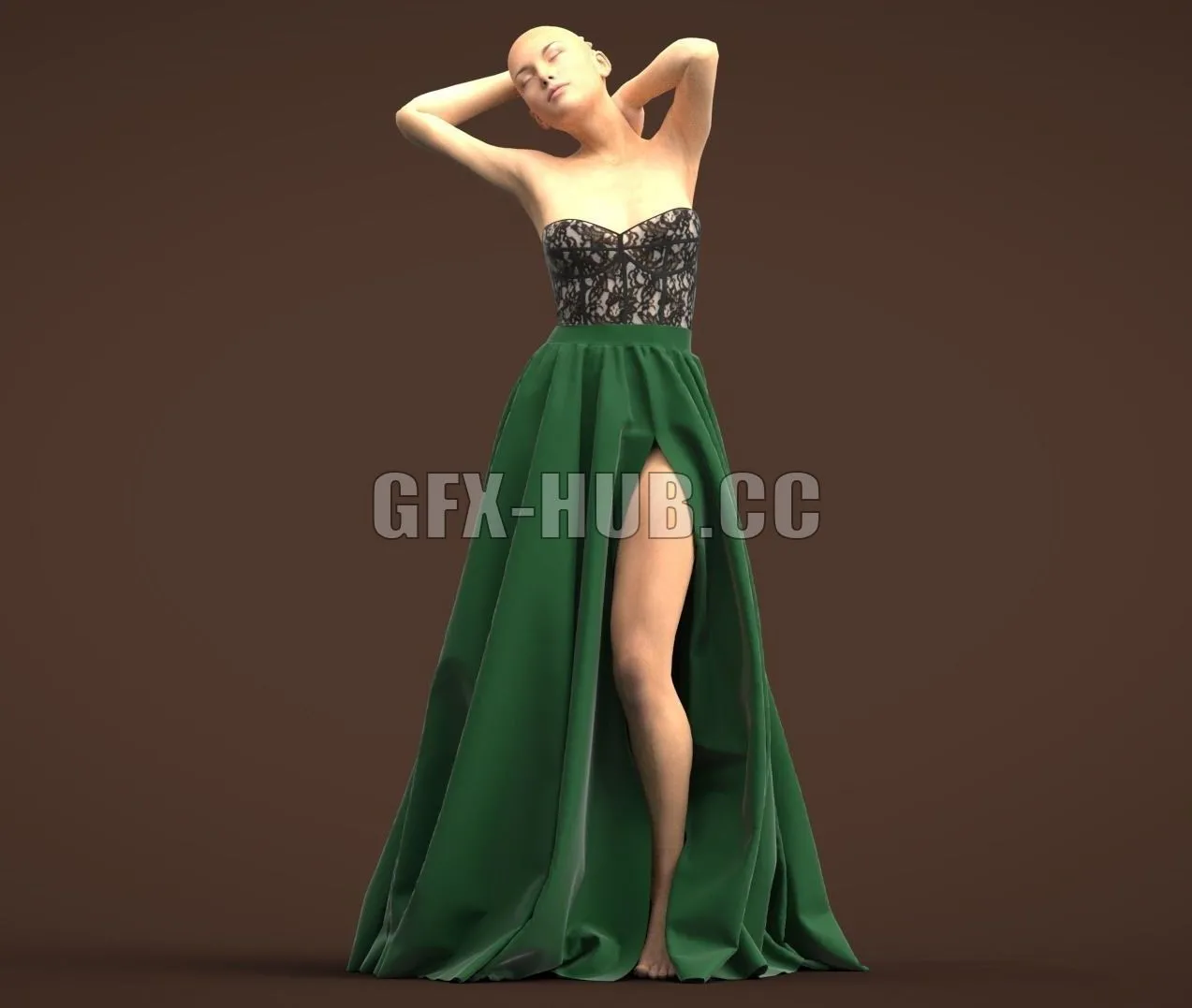 PBR Game 3D Model – Female Dress