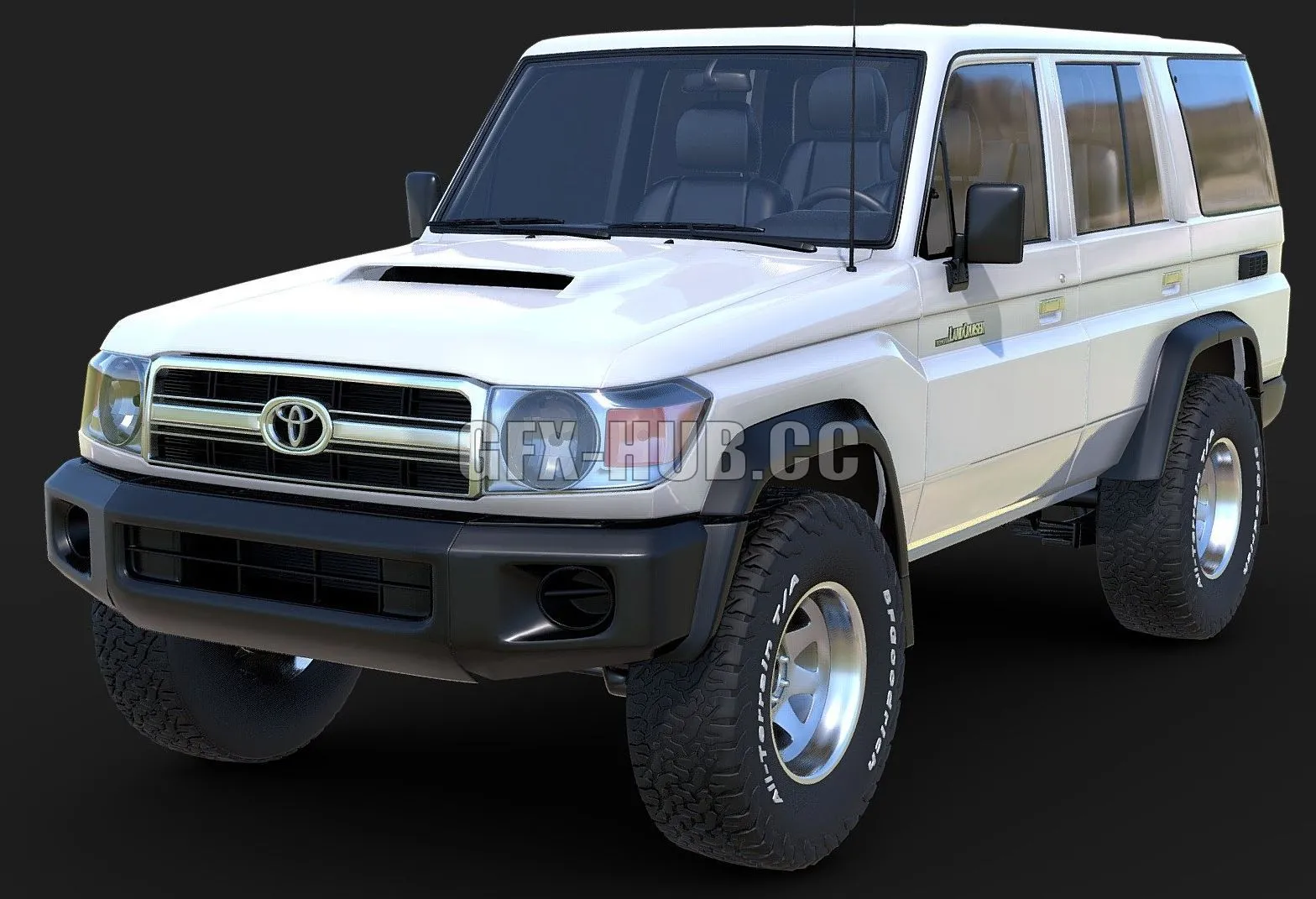 CAR – Toyota Land Cruiser 76 Series Wagon Stock 3D Model