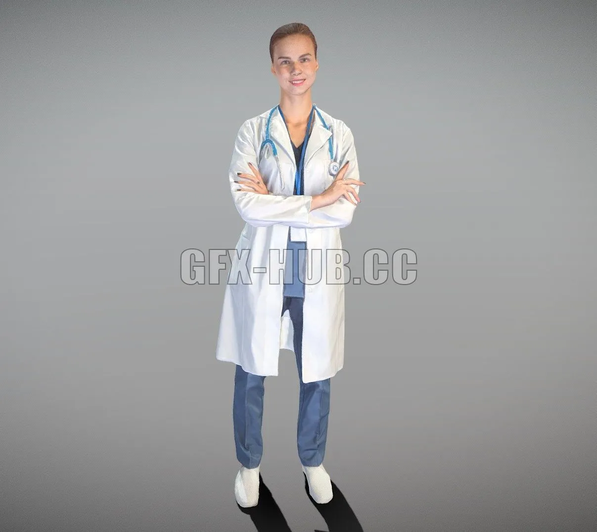 PBR Game 3D Model – Female medical doctor 11