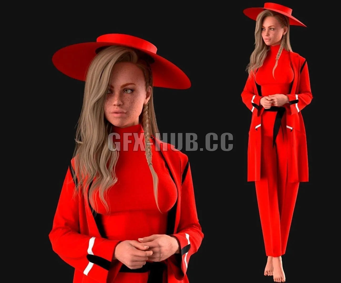 PBR Game 3D Model – Female Outfit Marvelous Designer
