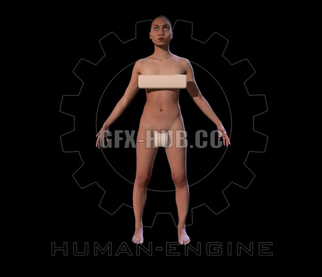 PBR Game 3D Model – Female Scan – Calypso A-pose
