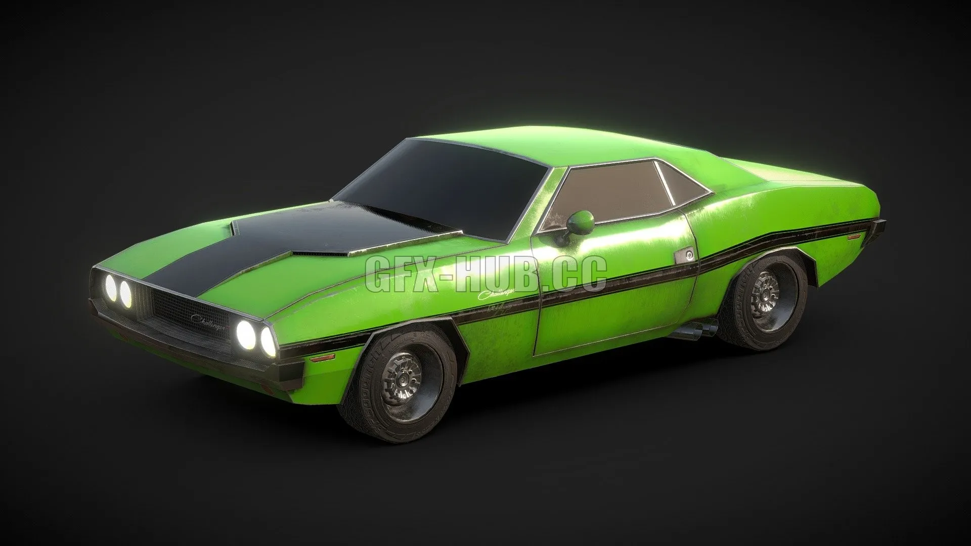 CAR – Vintage Dodge Challenger 3D Model