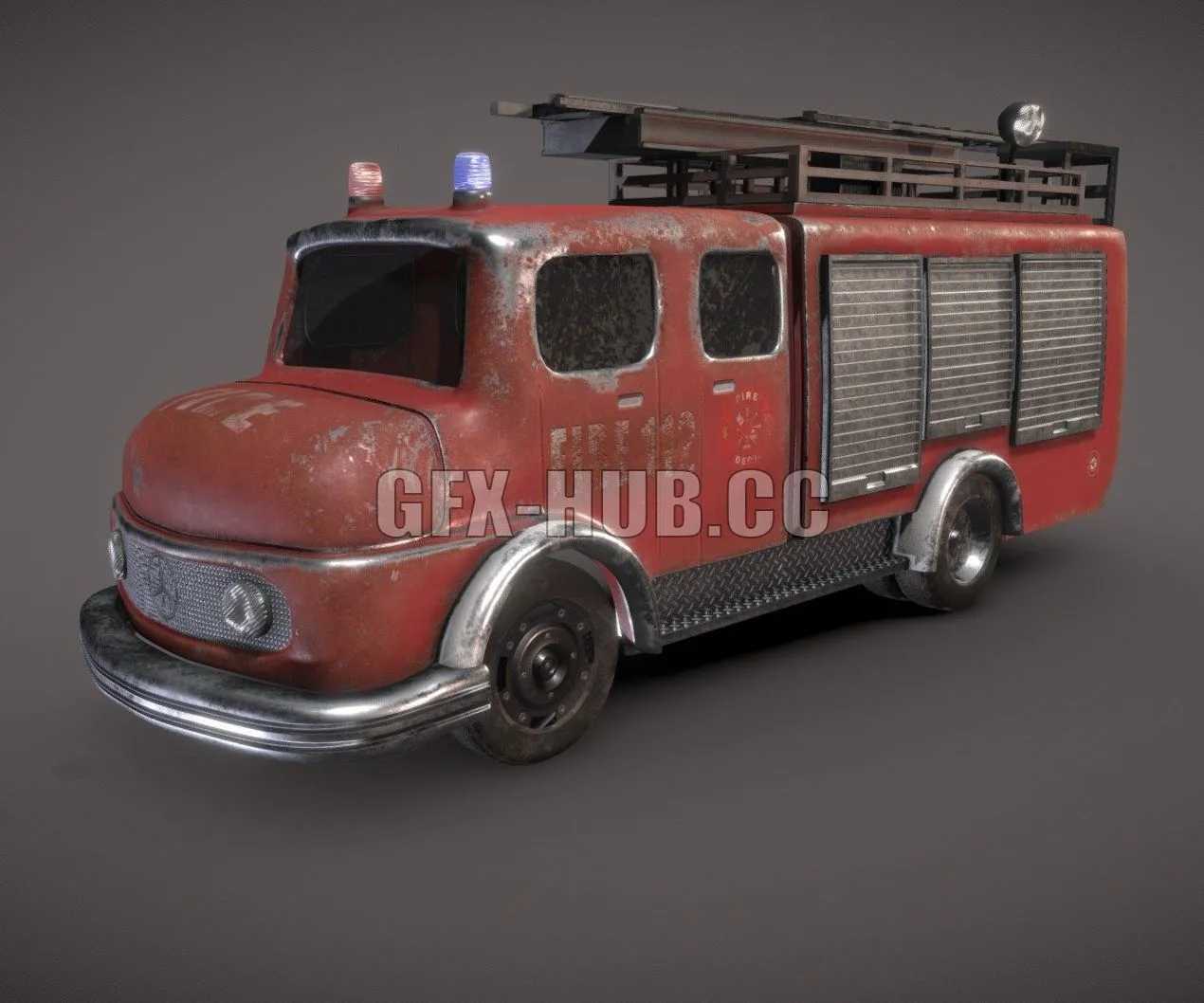 CAR – Vintage Fire truck 3D Model