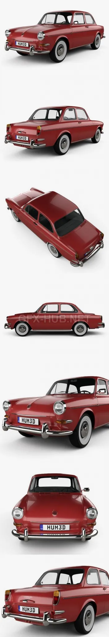 CAR – Volkswagen 1500 (Type 3) notchback 1961  3D Model