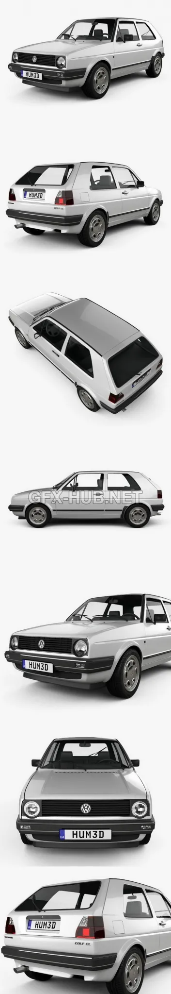 CAR – Volkswagen Golf Mk2 3-door 1983  3D Model