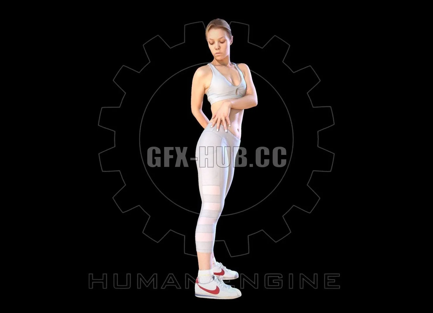 PBR Game 3D Model – Female Scan – Olga 92 VR AR