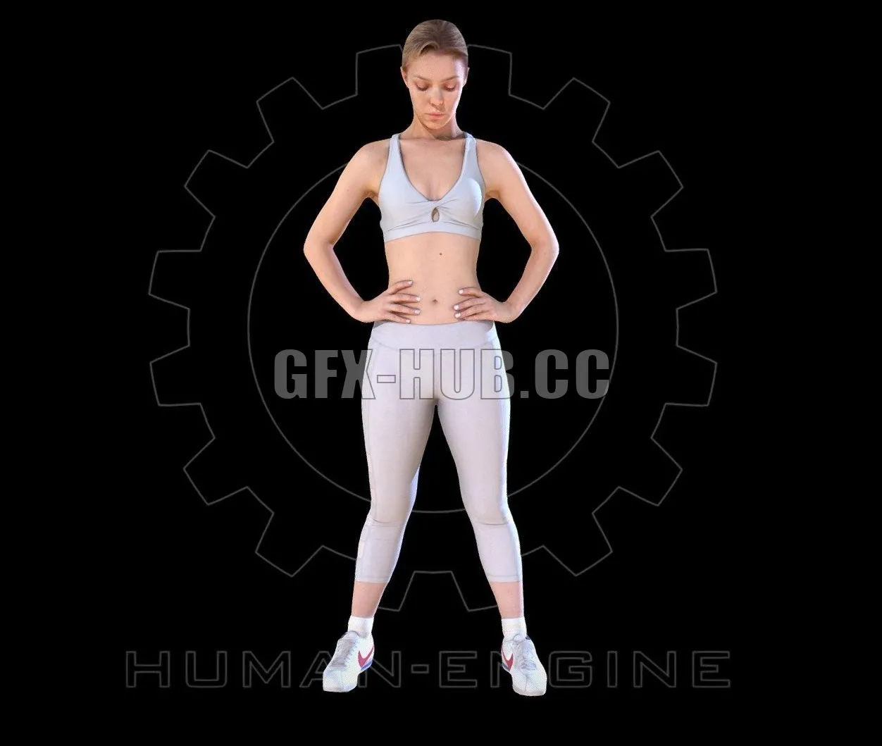 PBR Game 3D Model – Female Scan – Olga 98