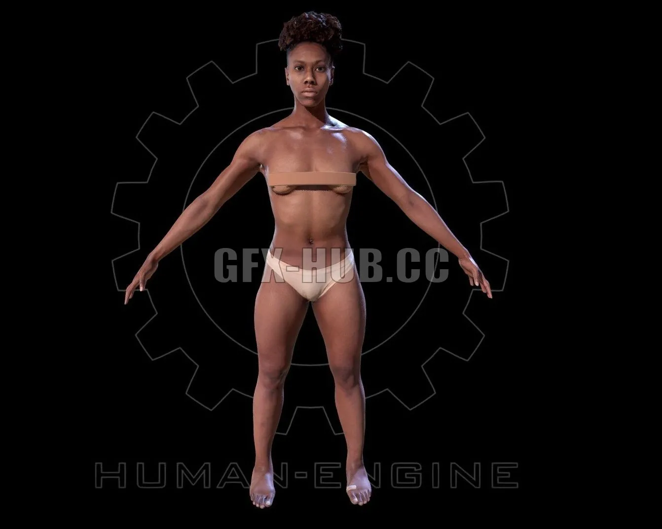 PBR Game 3D Model – Female Scan – Tiana