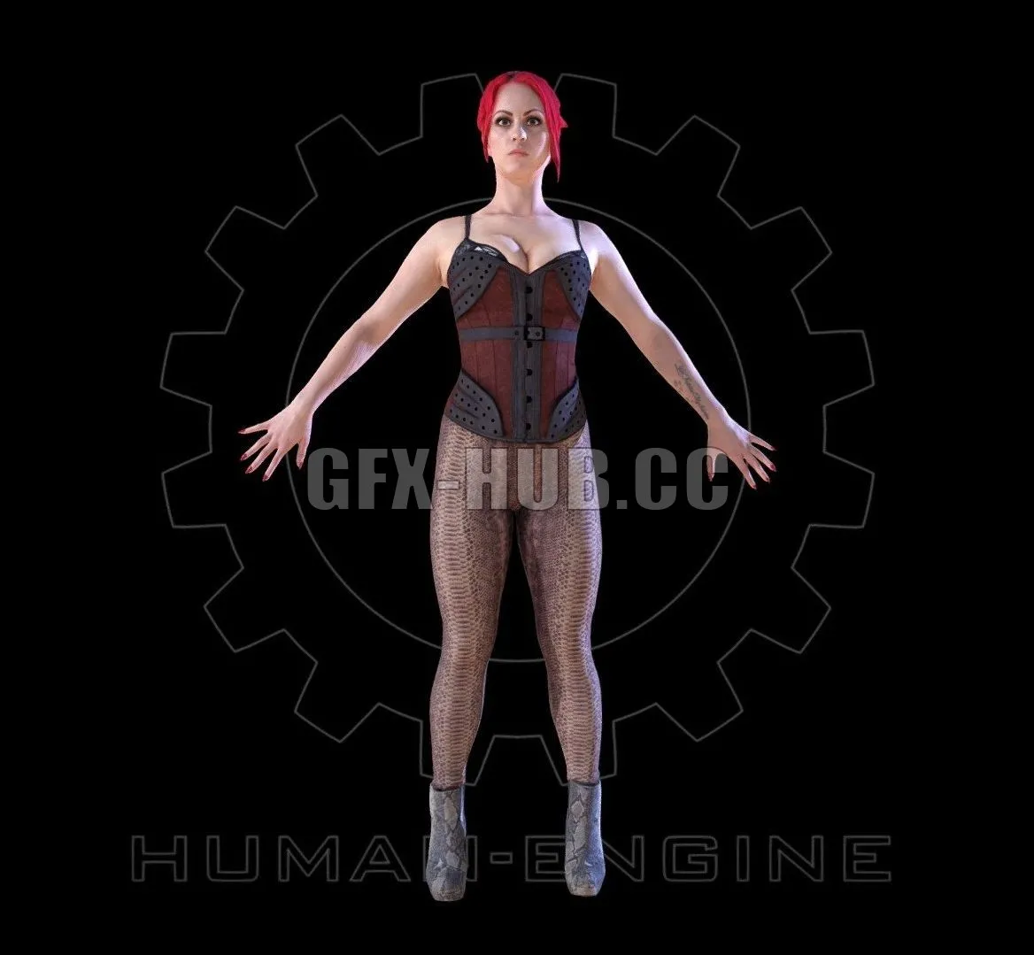 PBR Game 3D Model – Female Scan Sonya