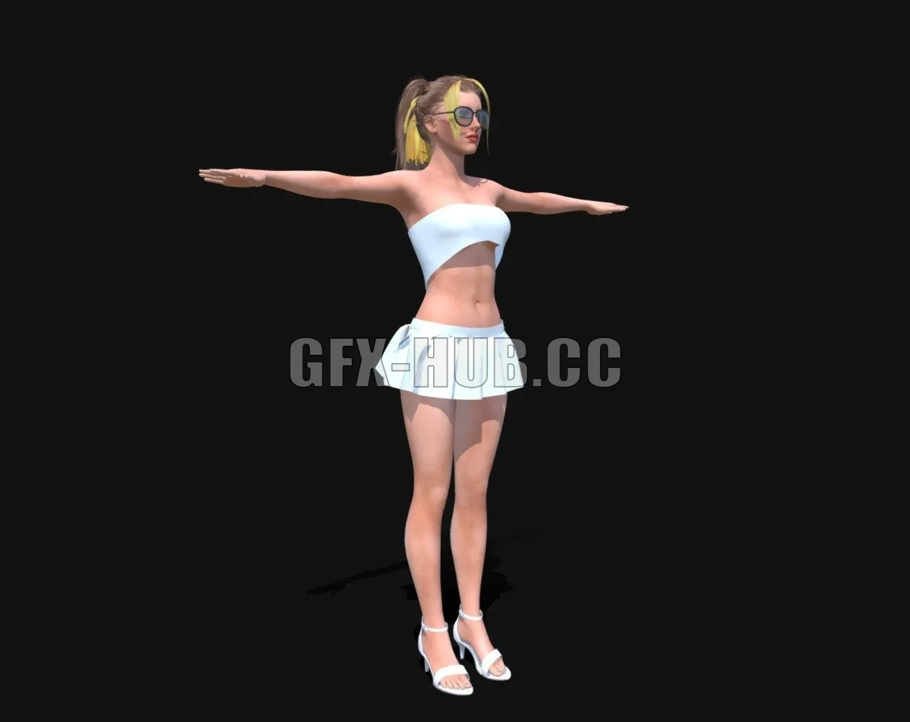 PBR Game 3D Model – Female Skirt with Top
