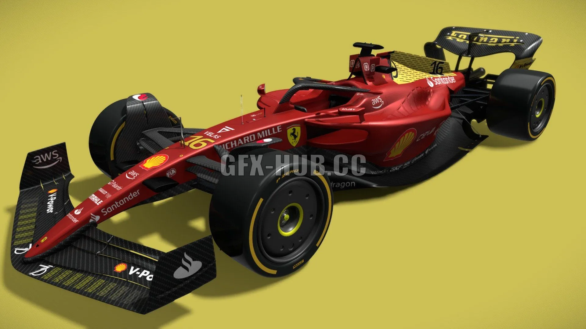 PBR Game 3D Model – Ferrari F1-75 Modena