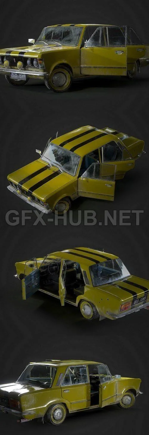 PBR Game 3D Model – Fiat 125P Classic