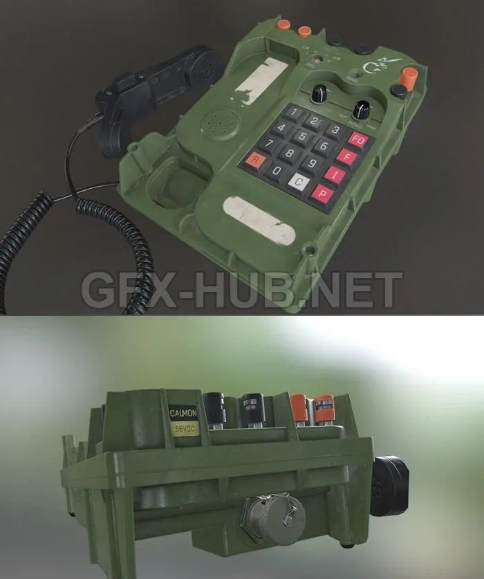 PBR Game 3D Model – Field Phone TA-1042au