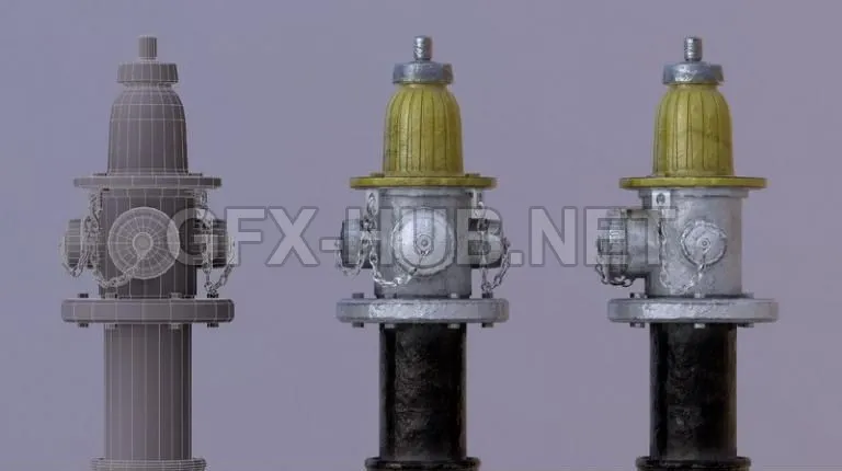 PBR Game 3D Model – Fire Hydrant Prop