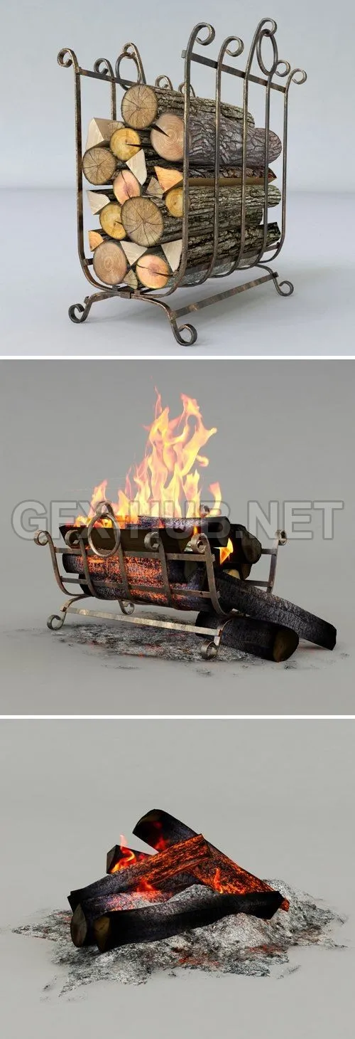 PBR Game 3D Model – Firewood set