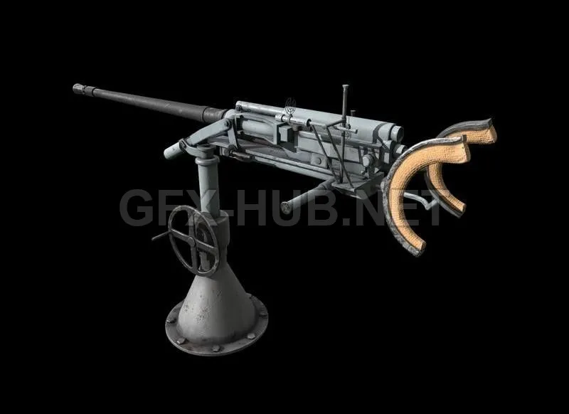 PBR Game 3D Model – Flak 88 Anti-Aircraft Gun