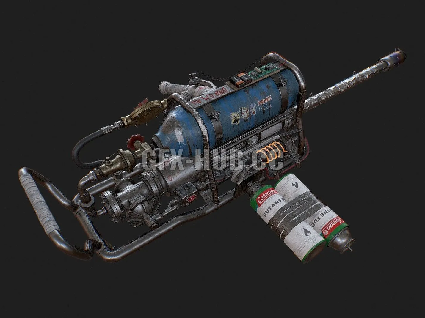 PBR Game 3D Model – Flame Thrower