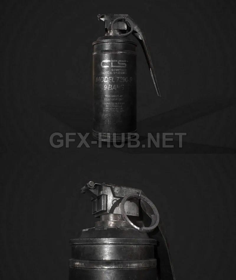 PBR Game 3D Model – Flash Bang Grenade