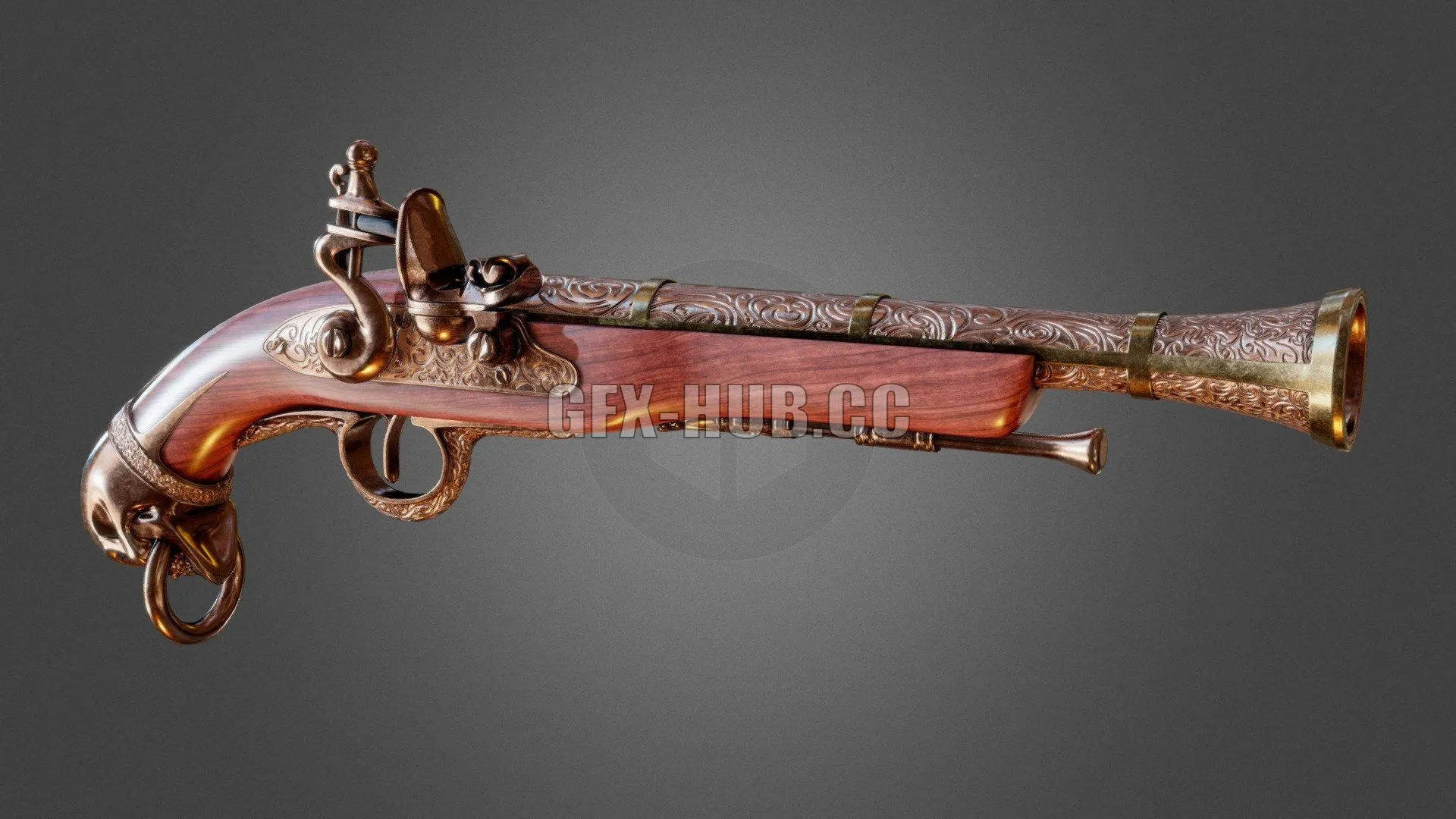 PBR Game 3D Model – Flintlcok Pistol