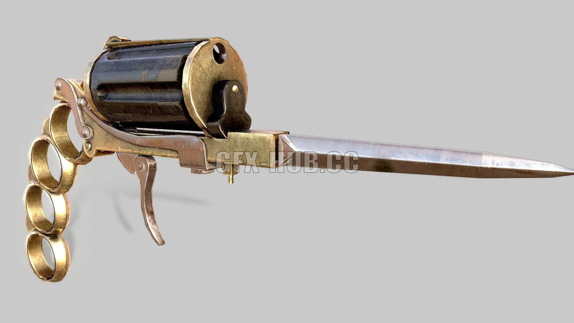 PBR Game 3D Model – Foldable Revolver