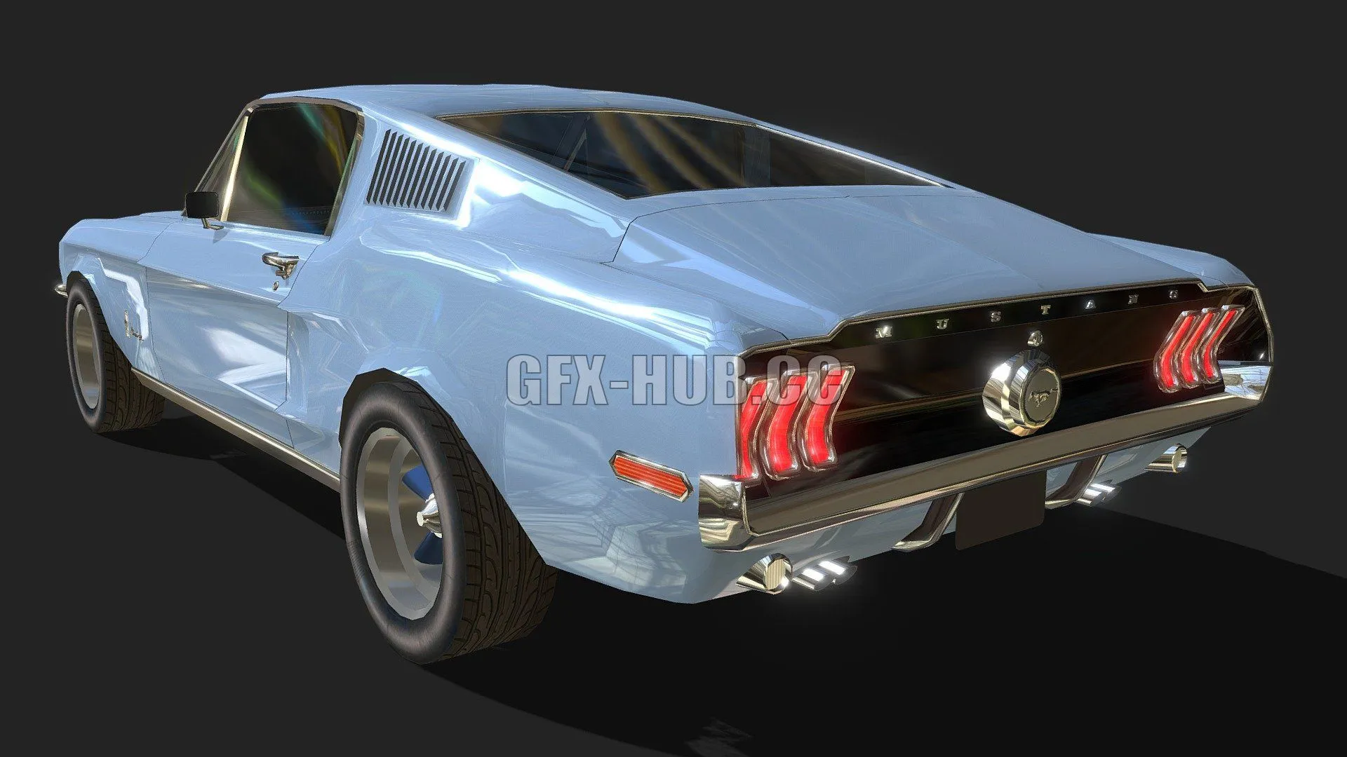 PBR Game 3D Model – Ford Mustang 1968
