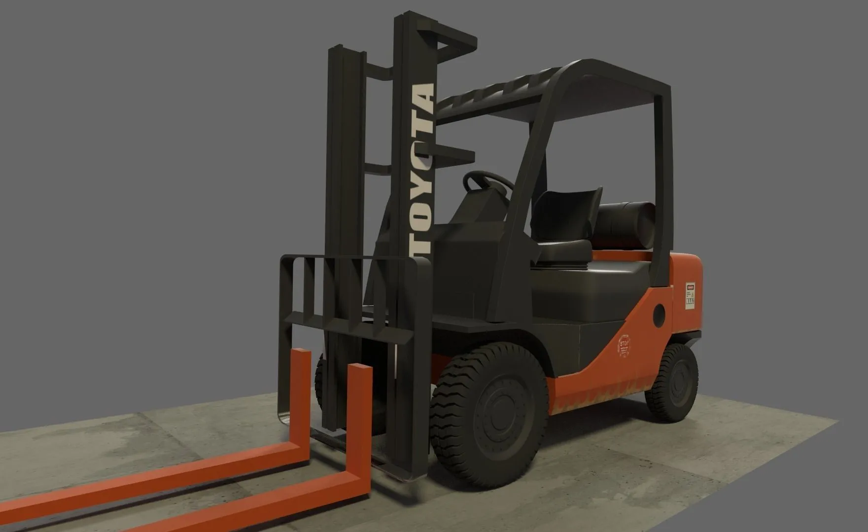 PBR Game 3D Model – Forklift Toyota