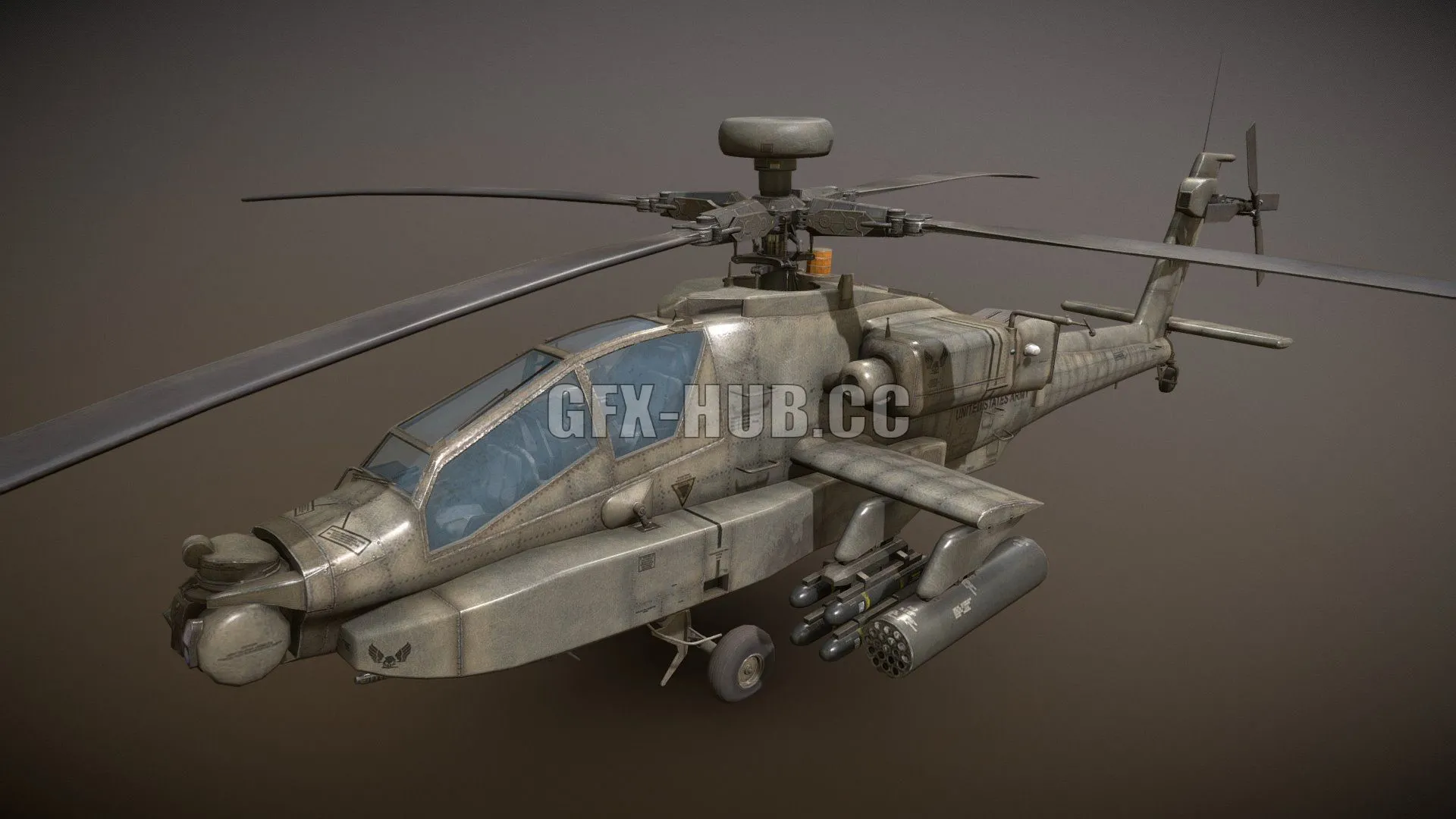 PBR Game 3D Model – AH-64D Apache Longbow