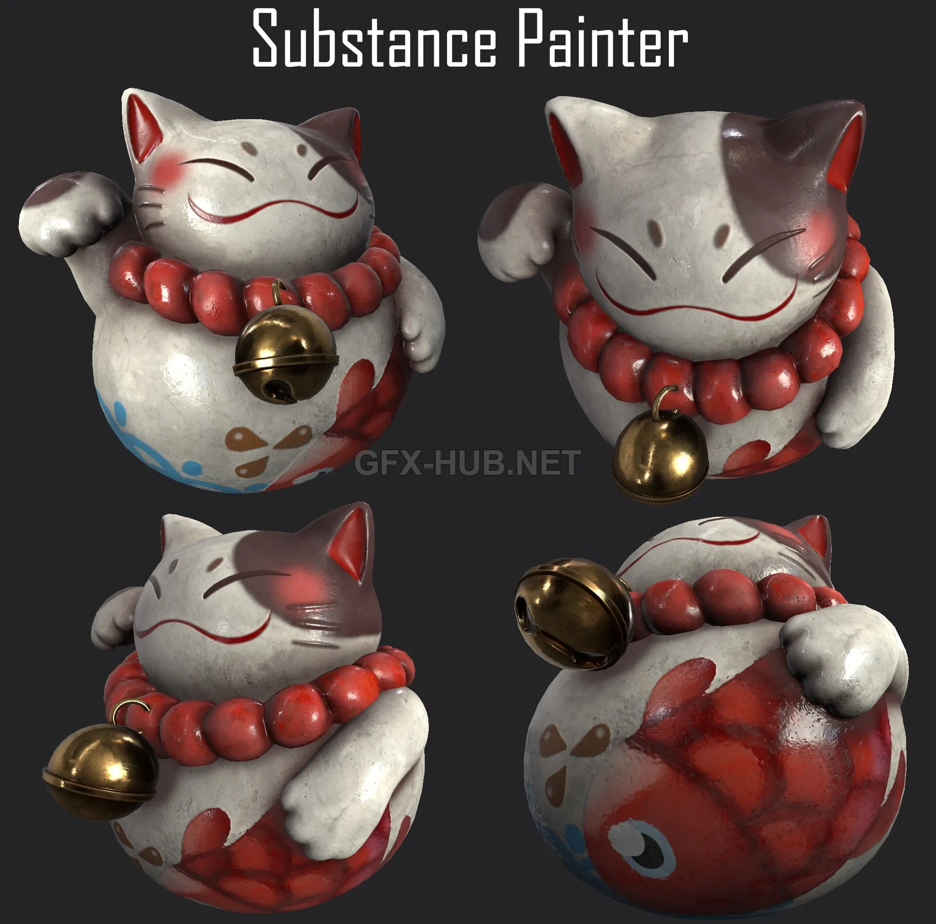 PBR Game 3D Model – Fortune Cat