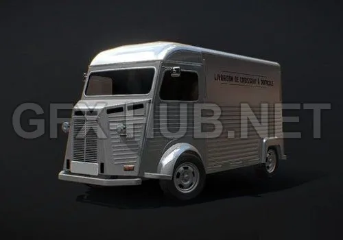 PBR Game 3D Model – French delivery van