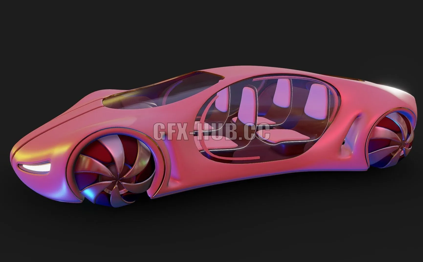 PBR Game 3D Model – Future Car 34