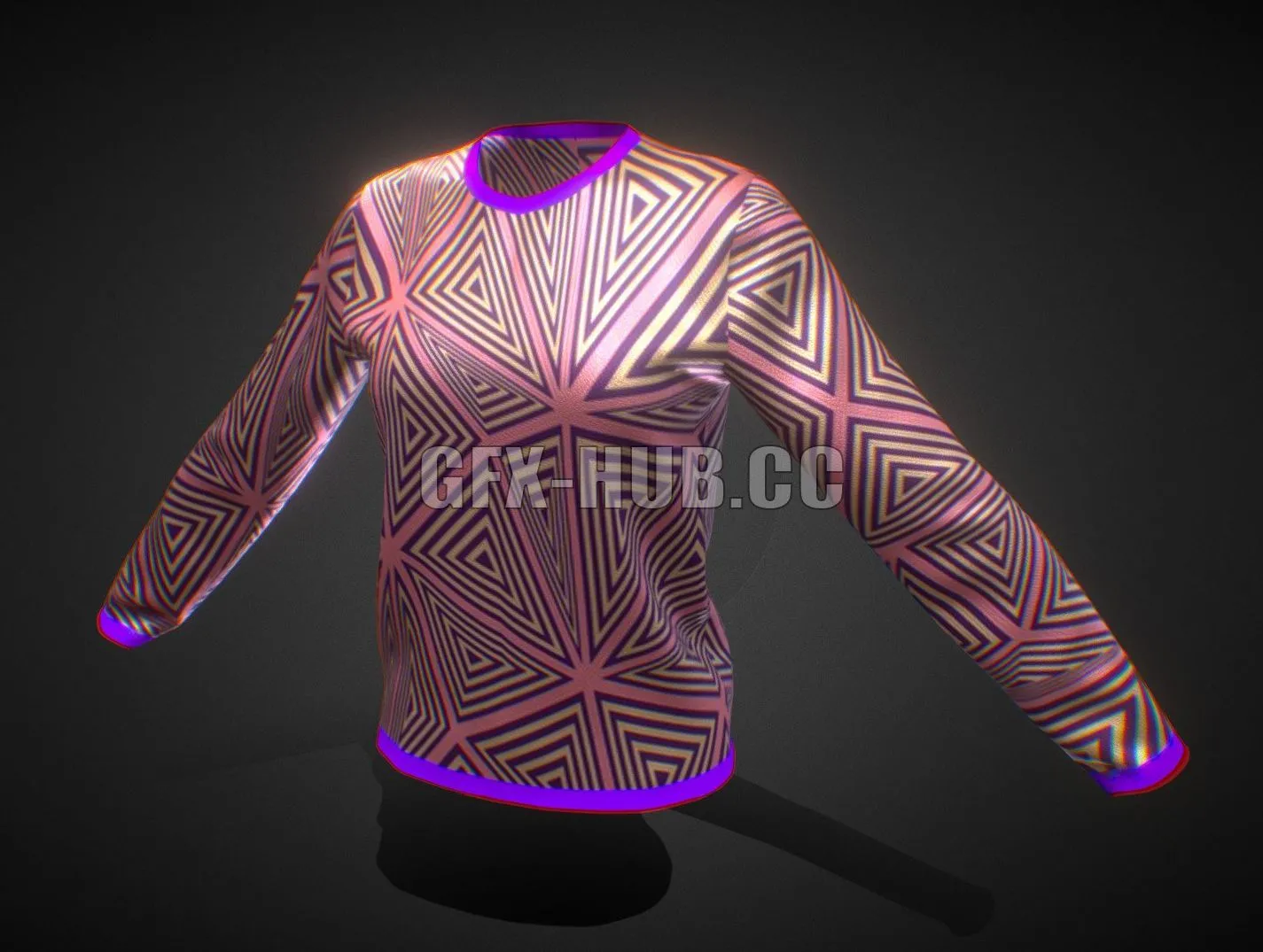 PBR Game 3D Model – Future Clothing Pink Girl