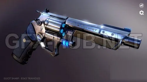 PBR Game 3D Model – Future Revolver (fbx, tex)
