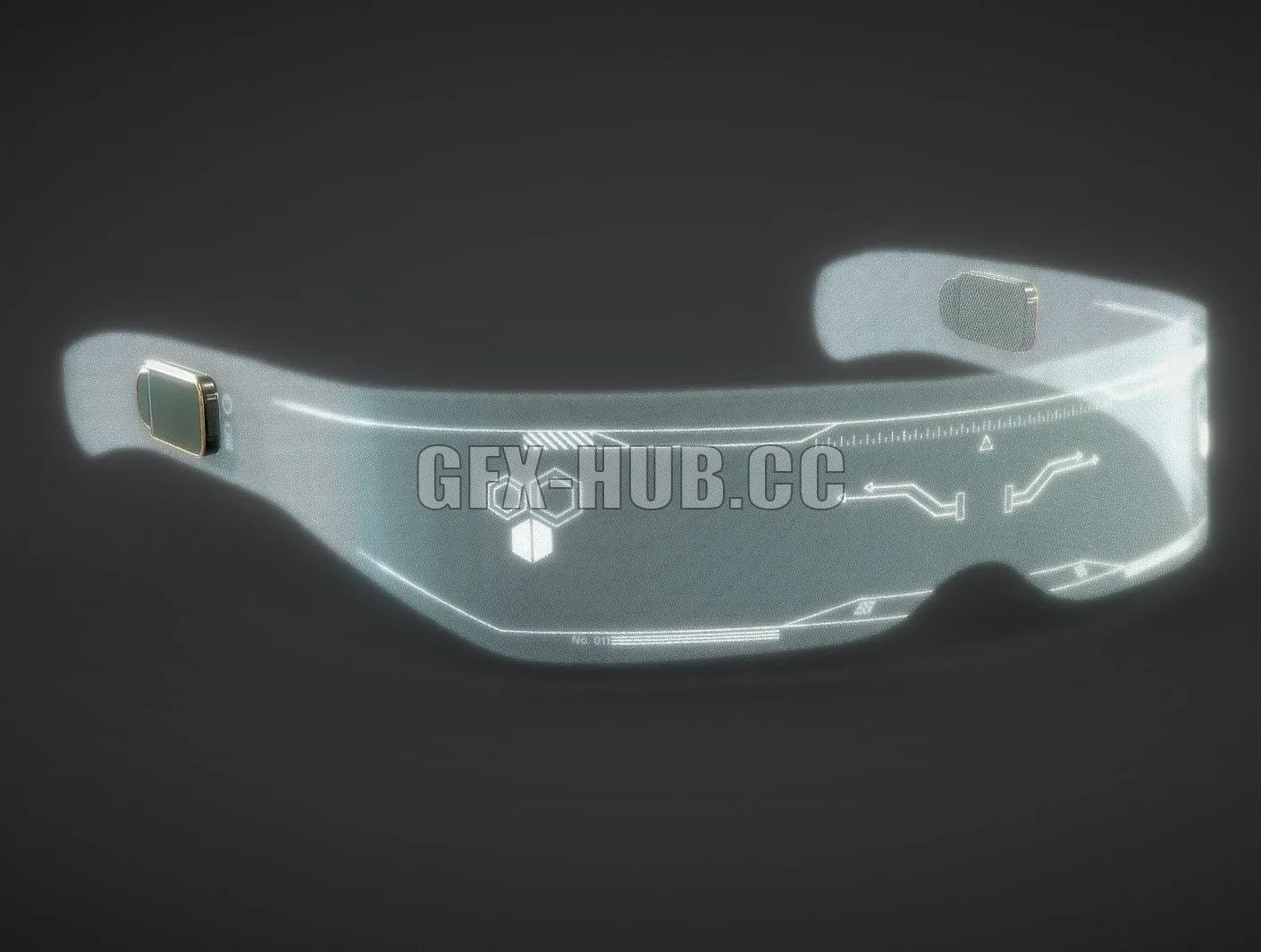 PBR Game 3D Model – Futuristic Cyberpunk Sci-fi Glasses