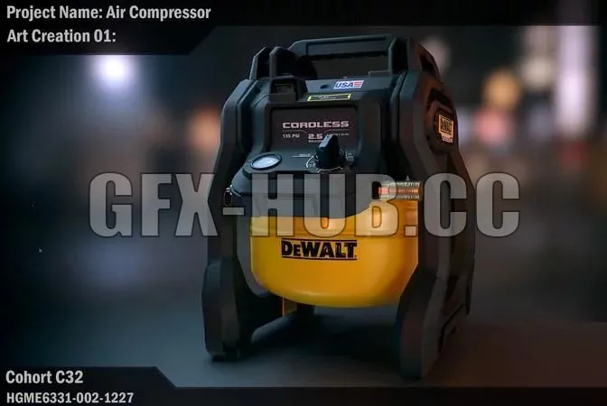 PBR Game 3D Model – Air compressore