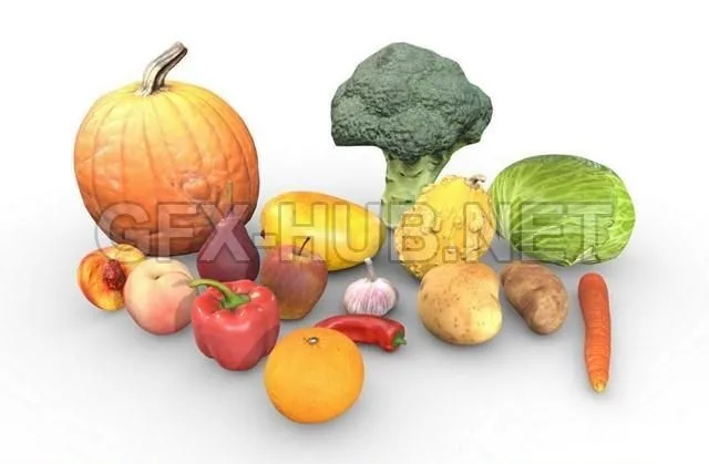 PBR Game 3D Model – Game Ready Fruit and Vegetable Asset Pack
