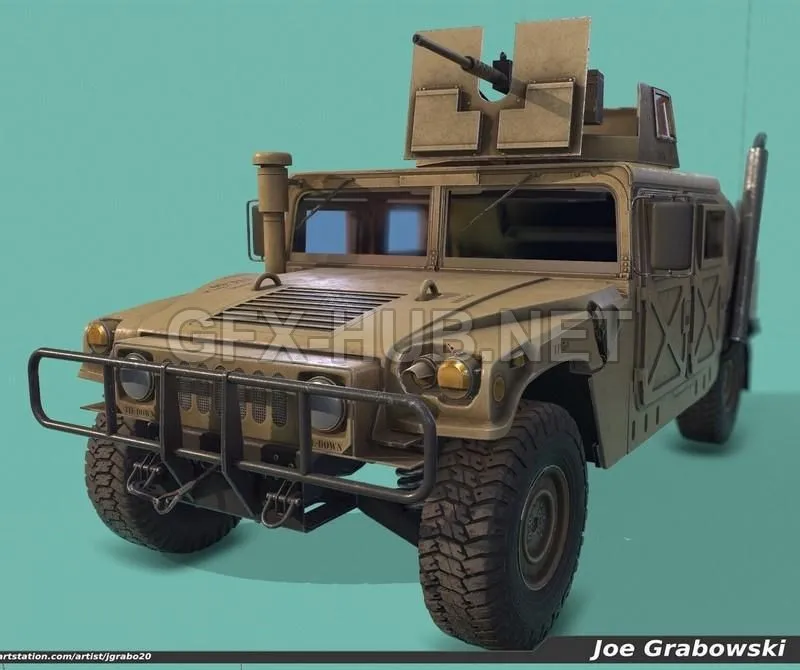 PBR Game 3D Model – Game Ready Humvee