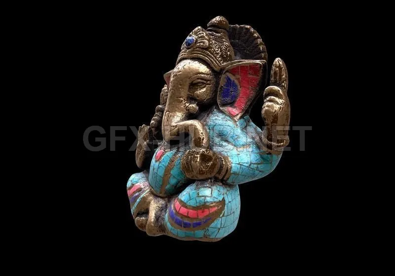 PBR Game 3D Model – Ganesh Statue