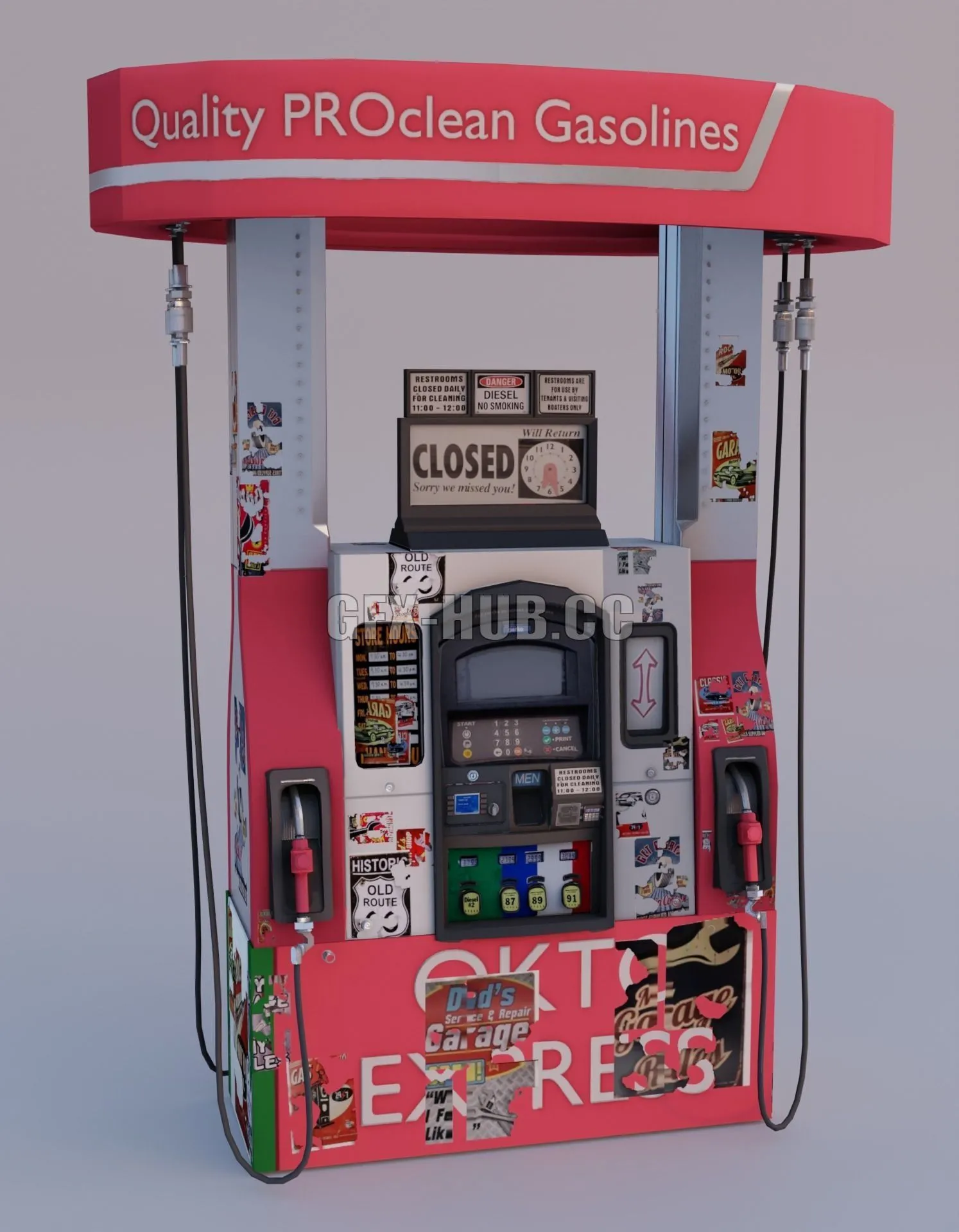 PBR Game 3D Model – Gas Pump