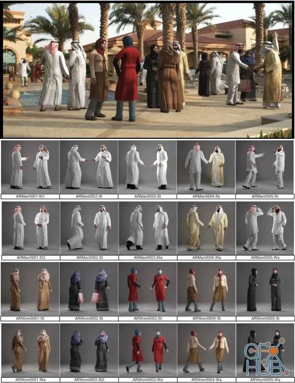 AXYZ Design – Arab People 3d models Collection