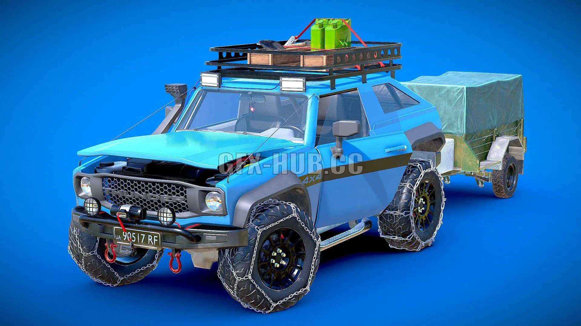 PBR Game 3D Model – Generic Suv 4×4 Offroad