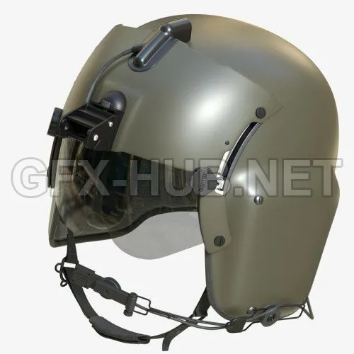 PBR Game 3D Model – Gentex HGU-56 P Rotary Wing Helmet System PBR