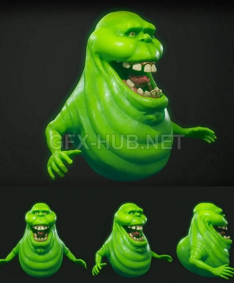 PBR Game 3D Model – Ghost Busters Slimer