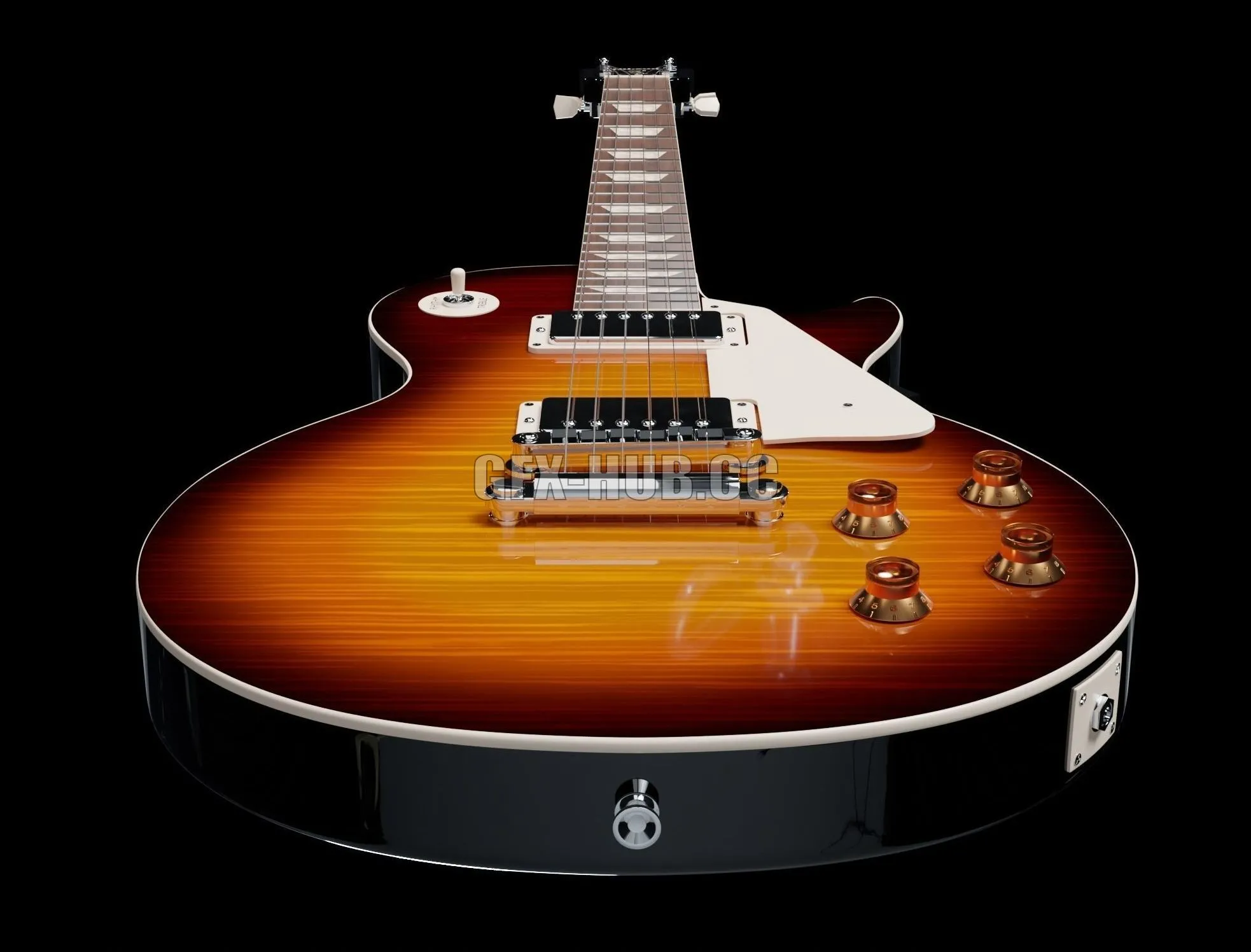 PBR Game 3D Model – Gibson Les Paul Guitar
