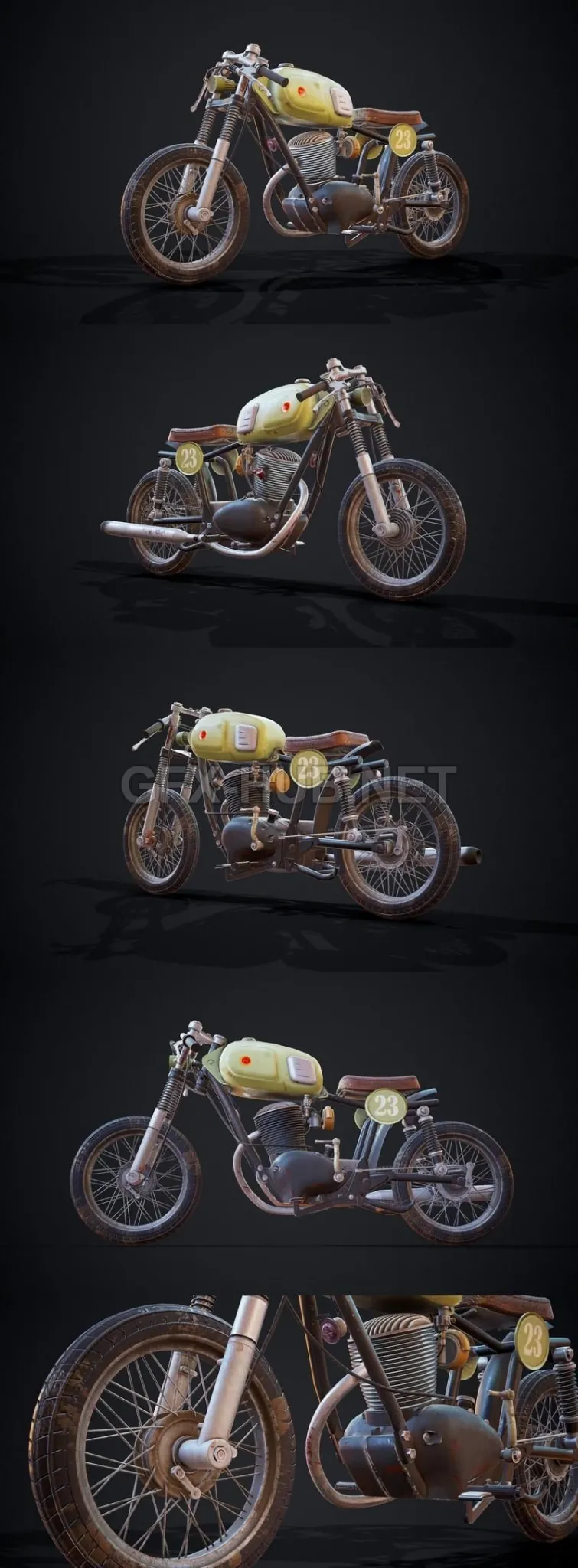 PBR Game 3D Model – Gilera 160SS Motorcycle