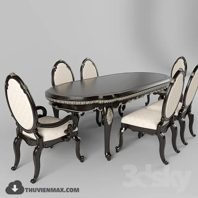 CLASSIC TABLES AND CHAIRS – 3D MODELS – 007