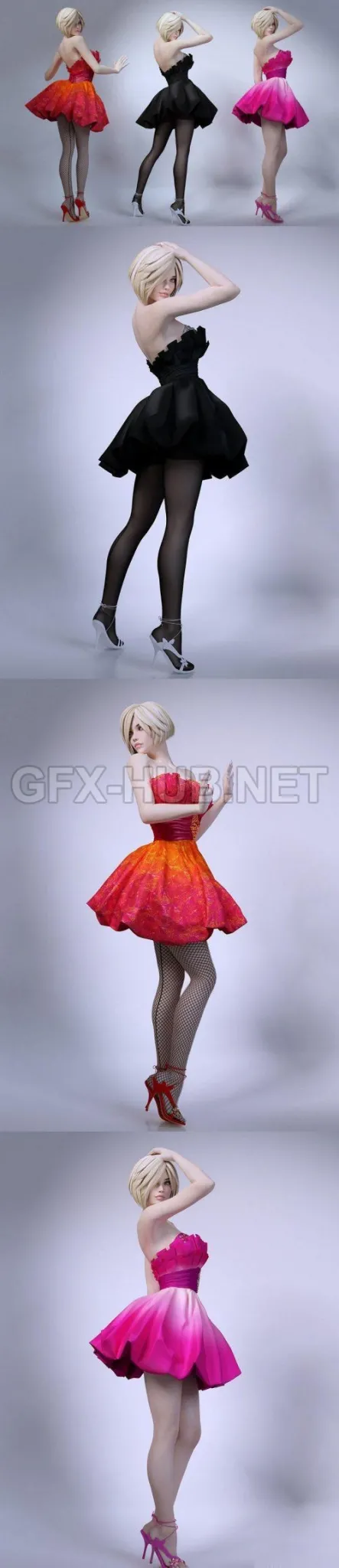 PBR Game 3D Model – Girl Skirt Stockings
