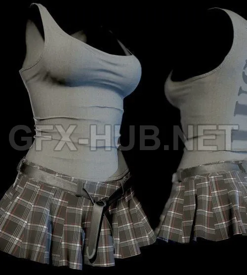 PBR Game 3D Model – Girls Sexy Dress