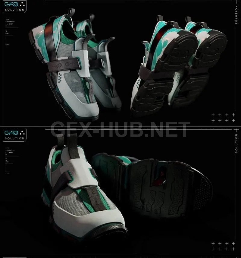 PBR Game 3D Model – G-KO Solution shoes PBR
