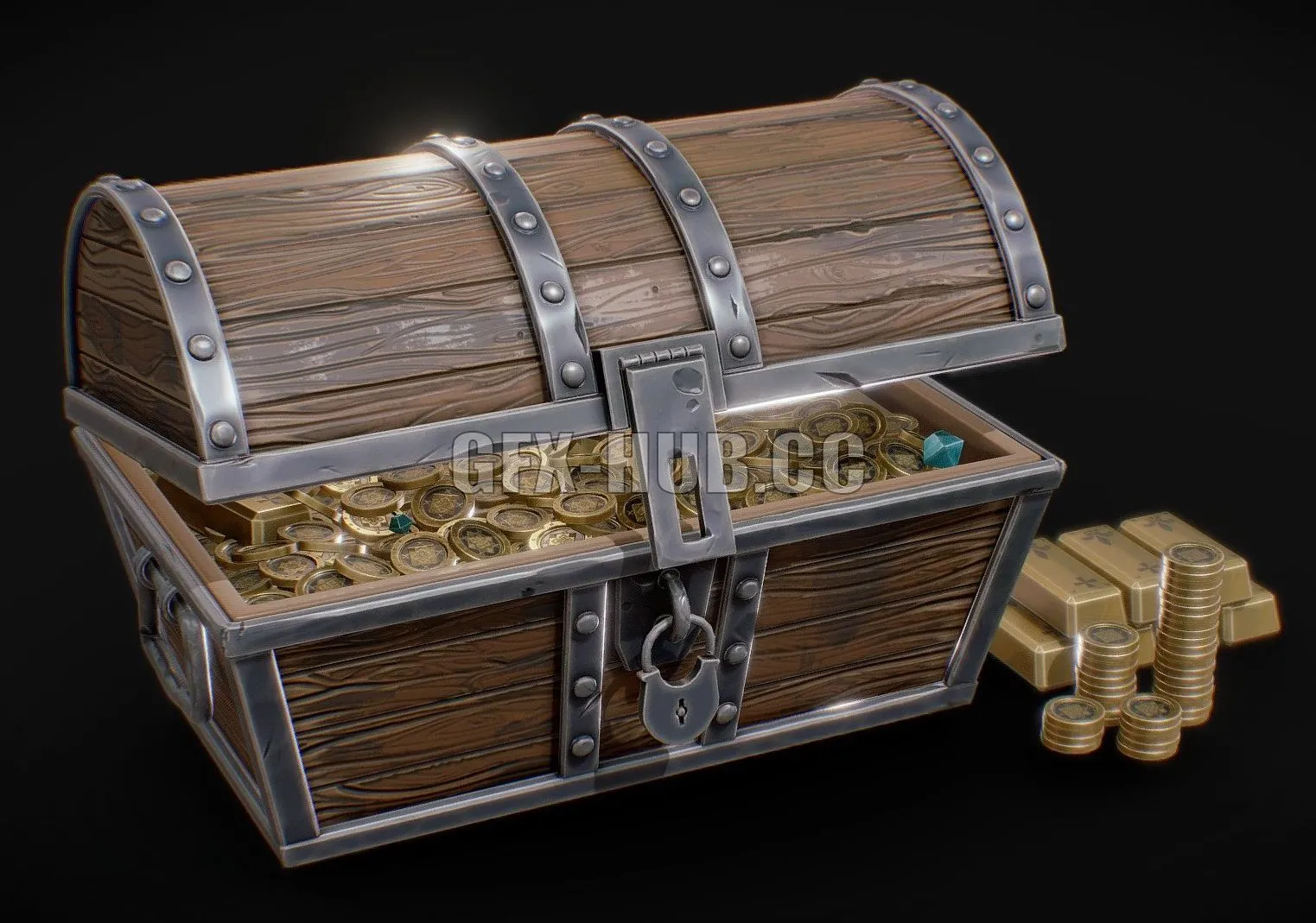 PBR Game 3D Model – Gold Chest
